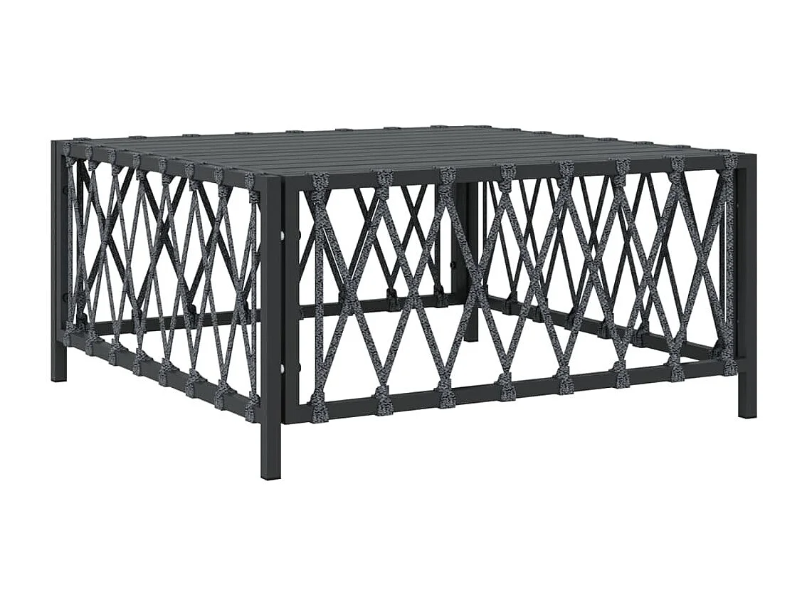 Table de jardin anthracite 70x70x34 cm tissu tissé FR983828