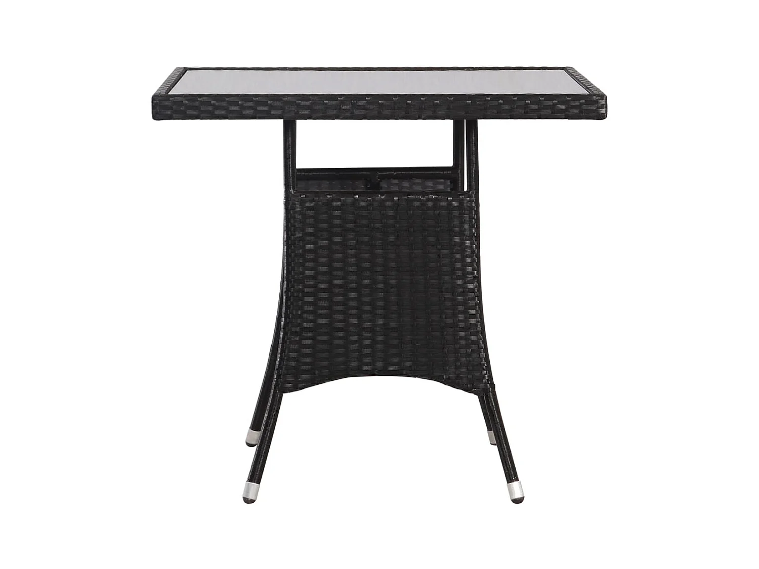 Table de jardin Noir 80x80x74 cm Résine tressée FR493752