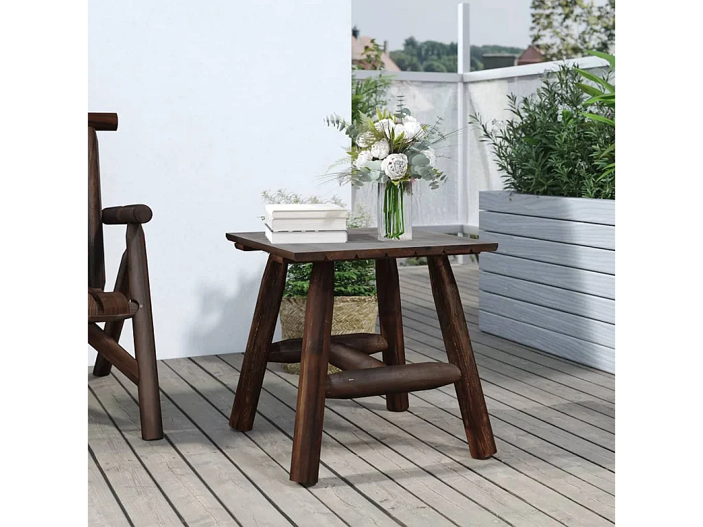 Table d'appoint 49x49x50 cm bois massif d'épicéa FR529846