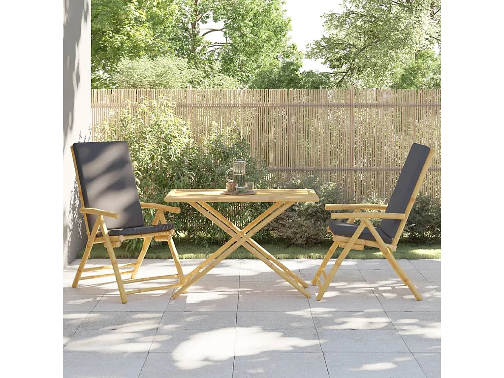 Mesa de jardim dobrável 110x55x75 cm bambu PT878073