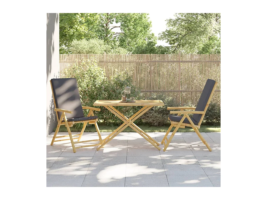 Table de jardin pliable 110x55x75 cm bambou FR387009