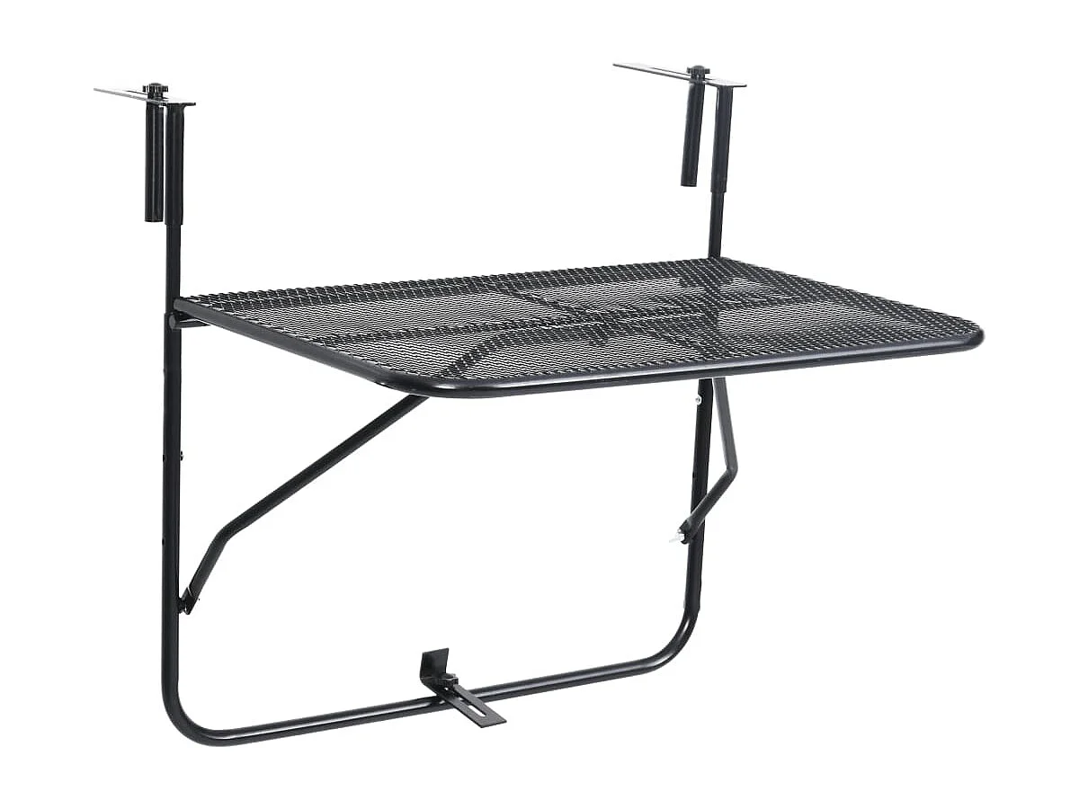 Balkontafel 60x40 cm staal zwart BE400834