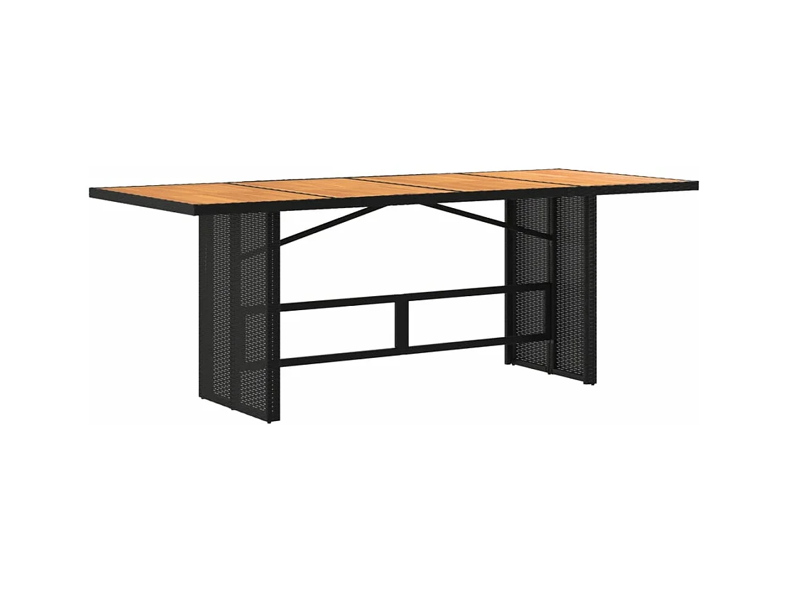 Table de jardin avec dessus en bois d'acacia noir 190x80x74 cm FR183491