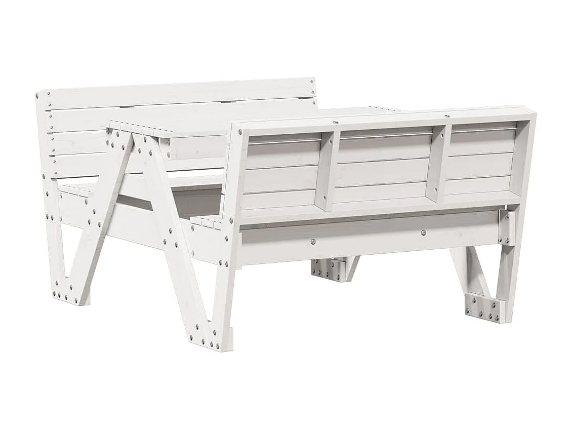 Mesa de piquenique p/ crianças 88x122x58 cm pinho maciço branco PT662655