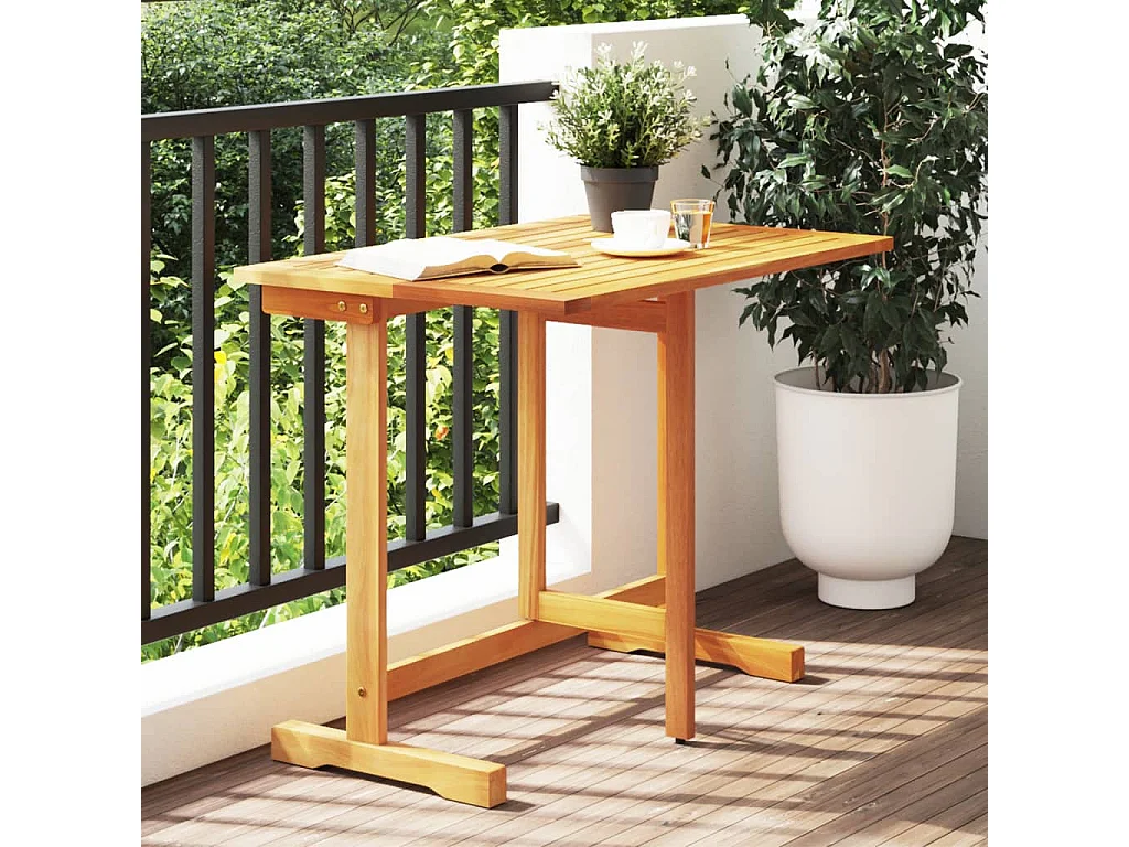 Mesa de balcón plegable madera maciza de acacia 90x60x72 cm ES884201
