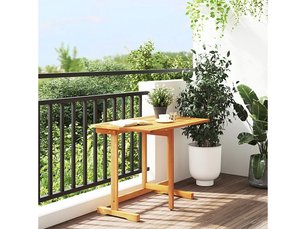 Mesa de balcón plegable madera maciza de acacia 90x60x72 cm ES884201