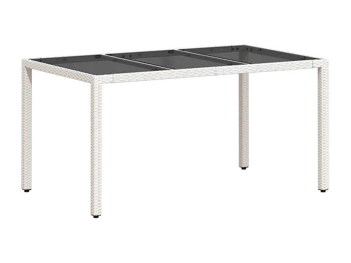Table de jardin avec dessus en verre blanc résine tressée FR213015