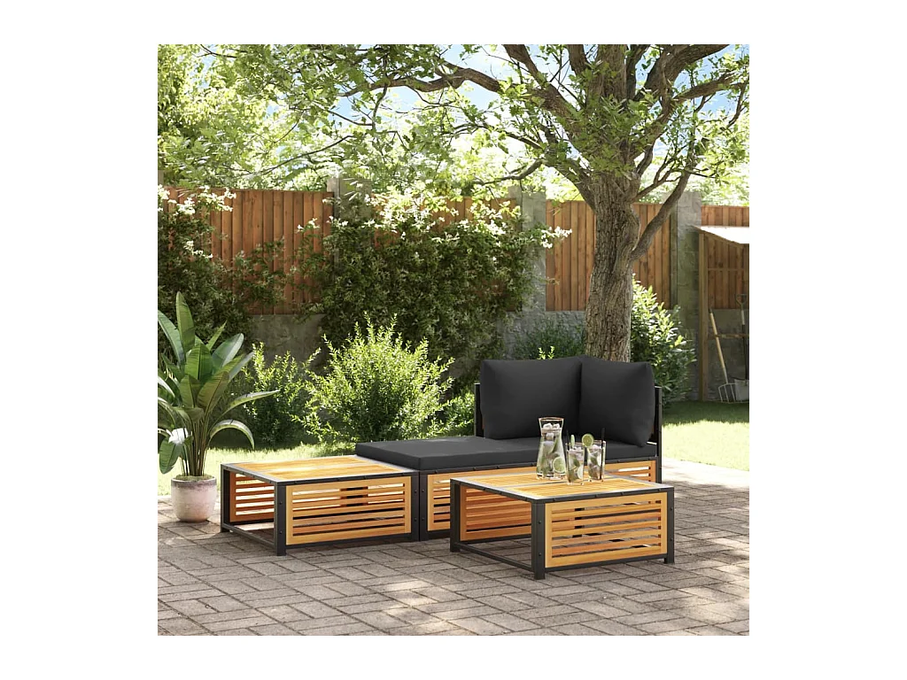 Table de jardin 68x68x30 cm bois massif d'acacia FR519469