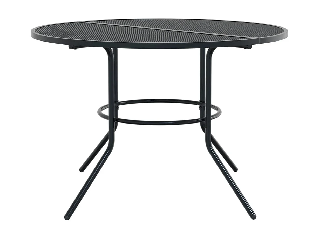Mesa de pátio redonda Ø110x72,5 cm aço revestido a pó antracite PT190909