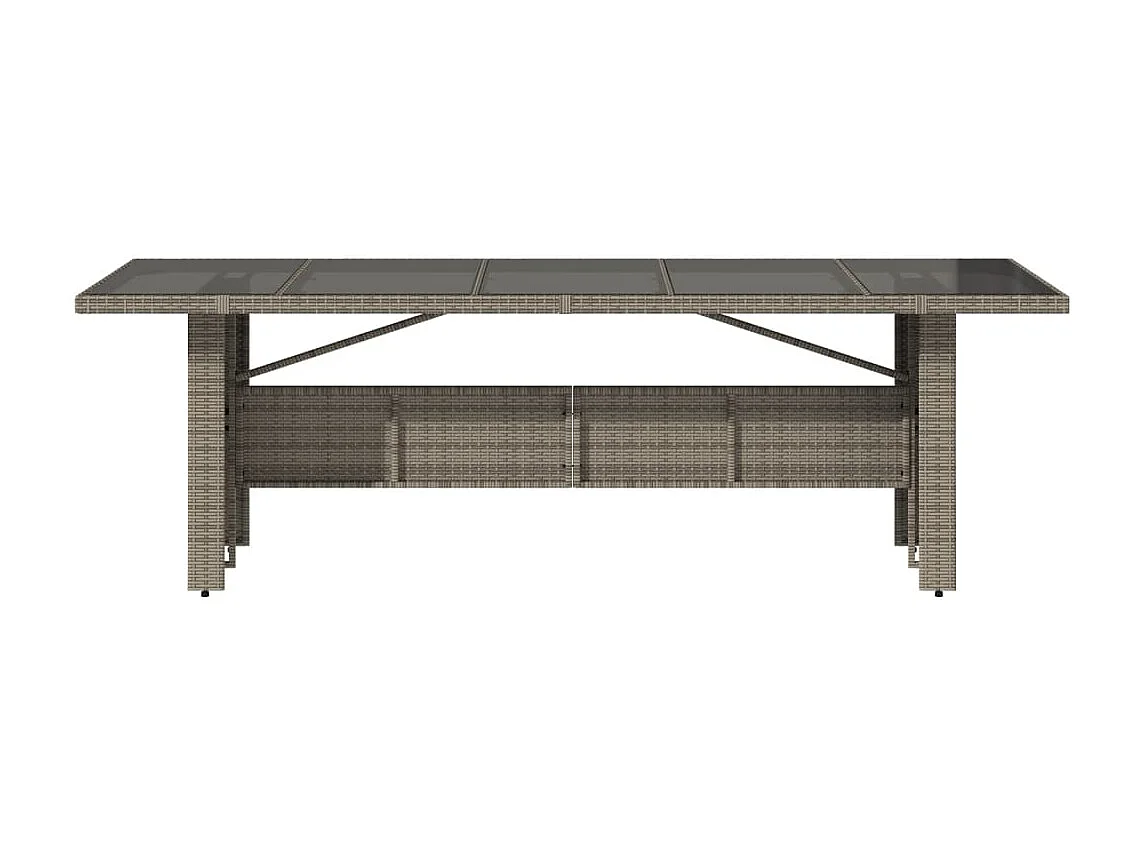 Table de jardin dessus en verre Gris 240x90x75cm Résine tressée FR504381