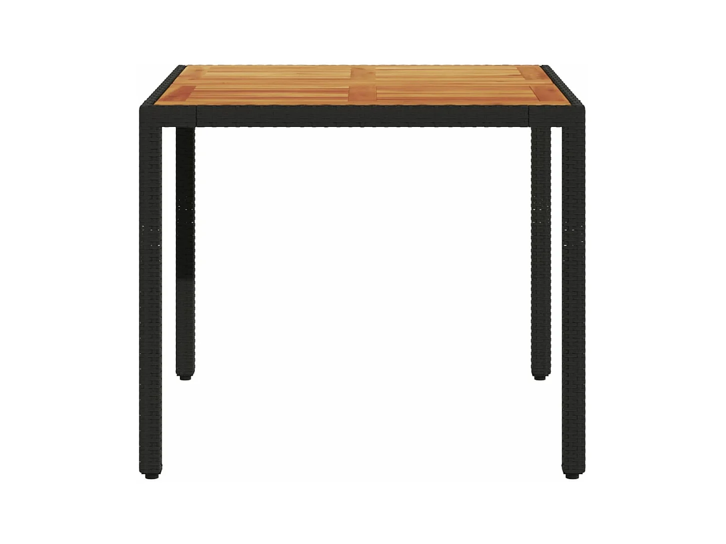 Table de jardin et dessus en bois d'acacia noir résine tressée FR386417