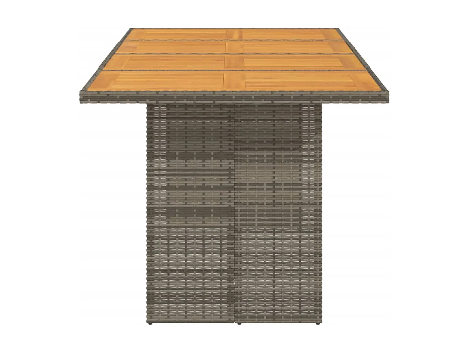 Table de jardin et dessus en bois d'acacia gris résine tressée FR422946