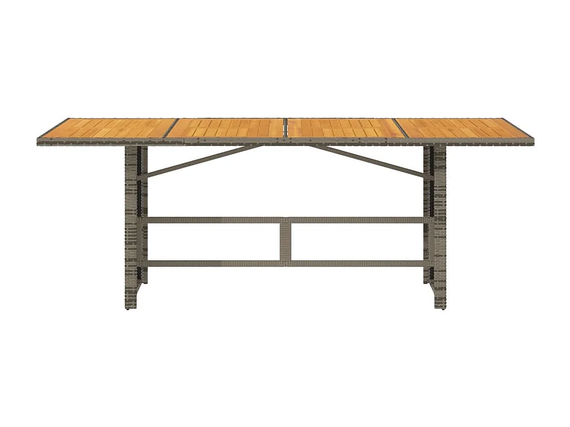 Mesa de jardín superficie madera acacia ratán gris 190x80x75cm ES752003