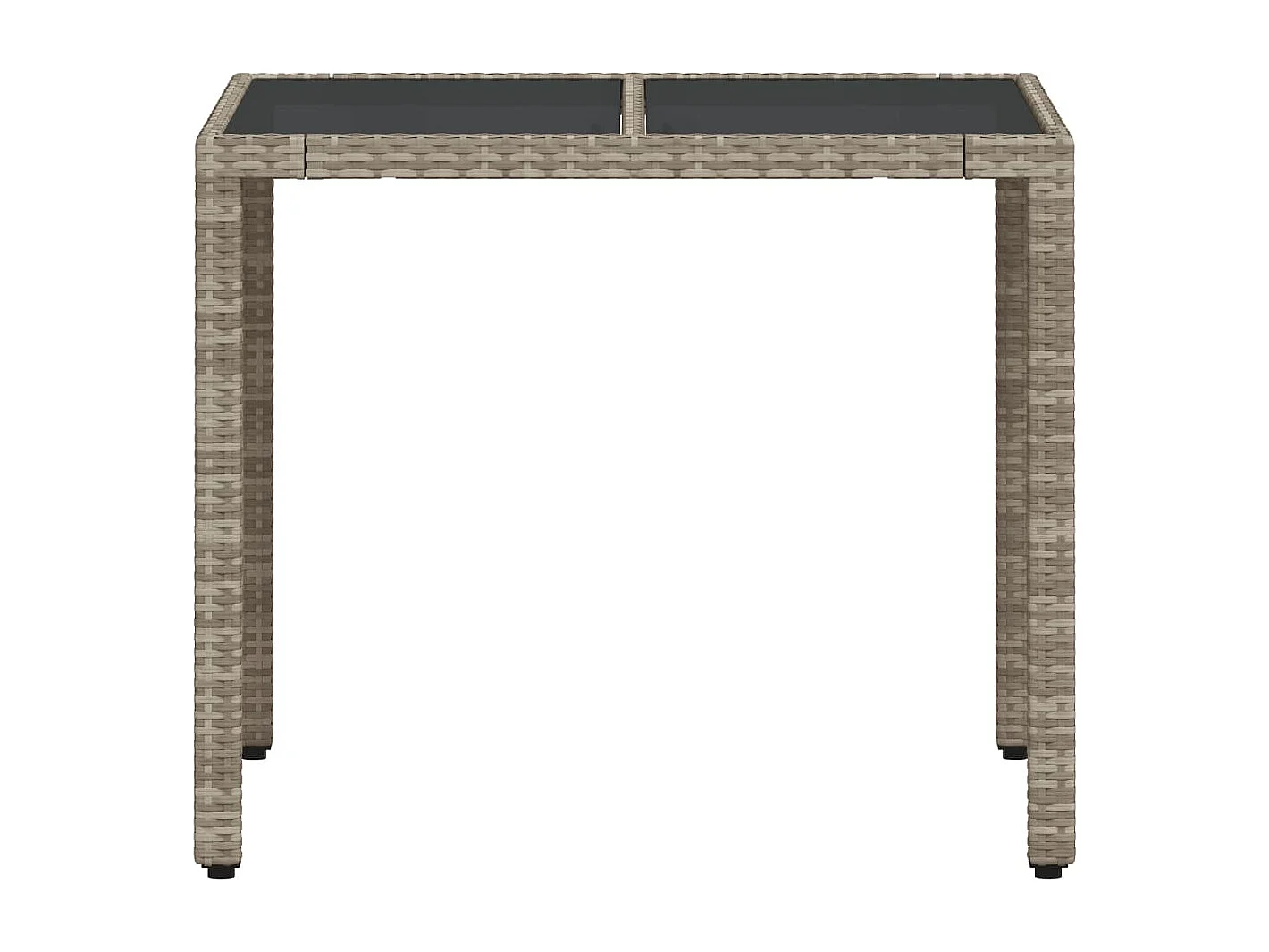 Table de jardin avec dessus en verre gris clair résine tressée FR760693