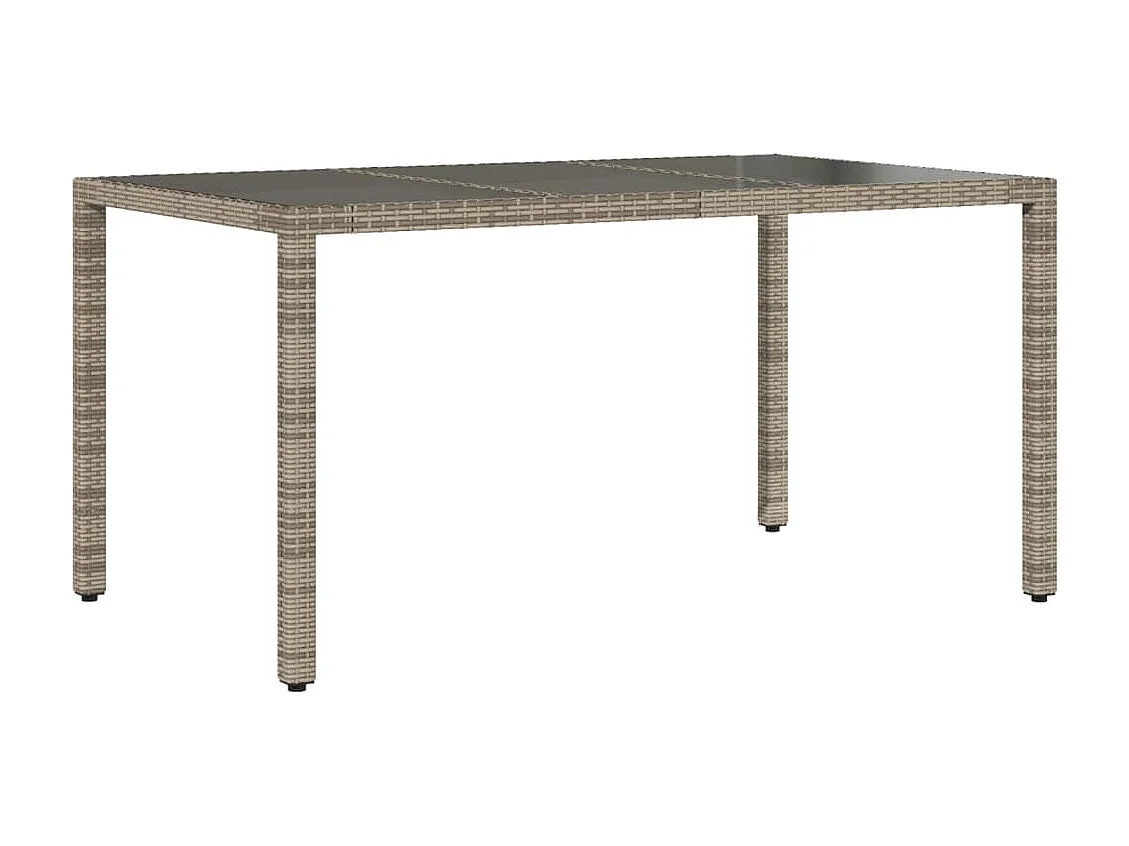 Table de jardin dessus en verre Gris 150x90x75cm Résine tressée FR976579