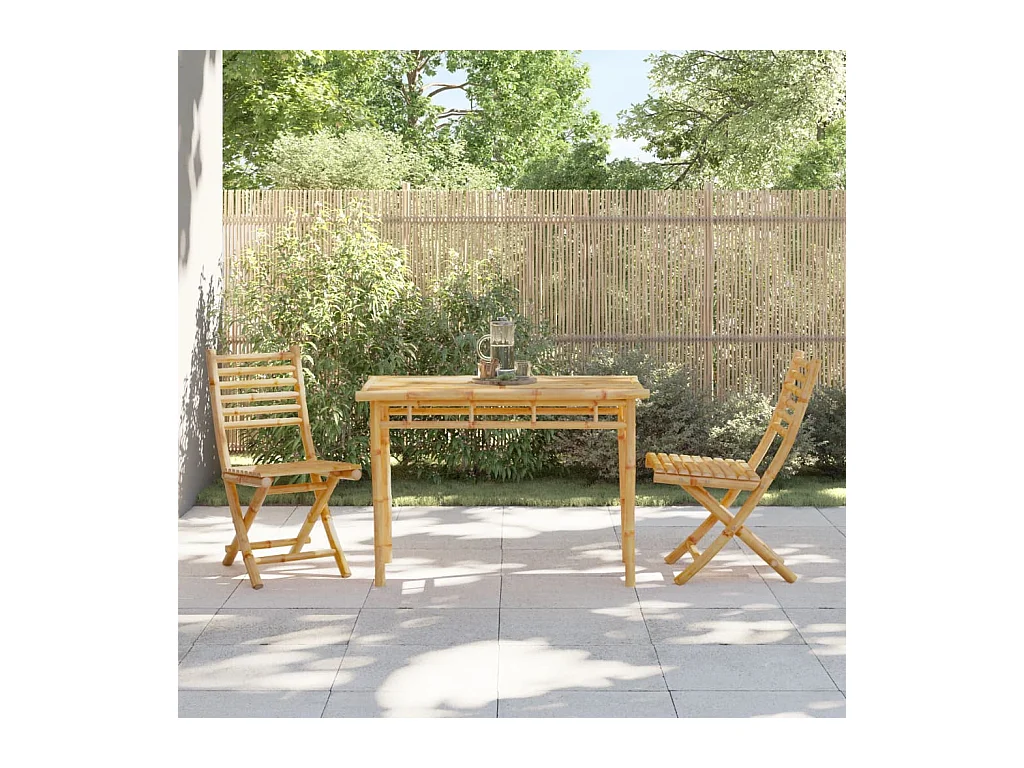 Table à manger de jardin 110x55x75 cm bambou FR382119