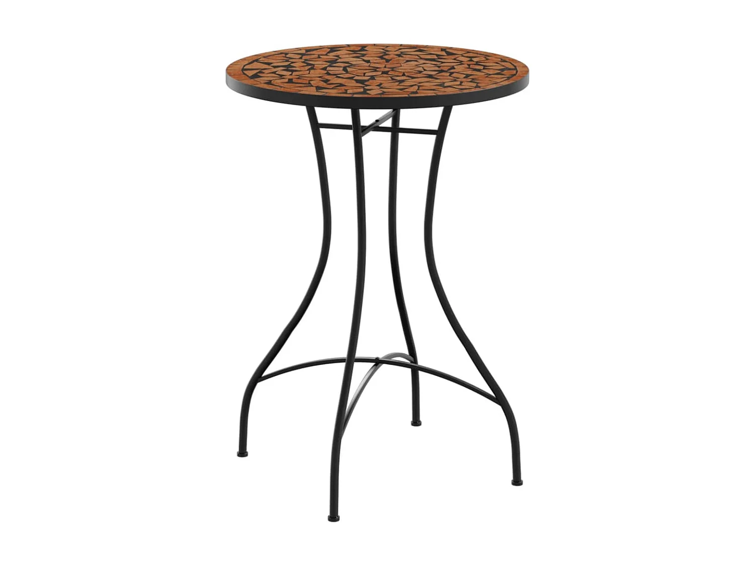 Table de bistro mosaïque terre cuite Ø50x70 cm céramique FR560564