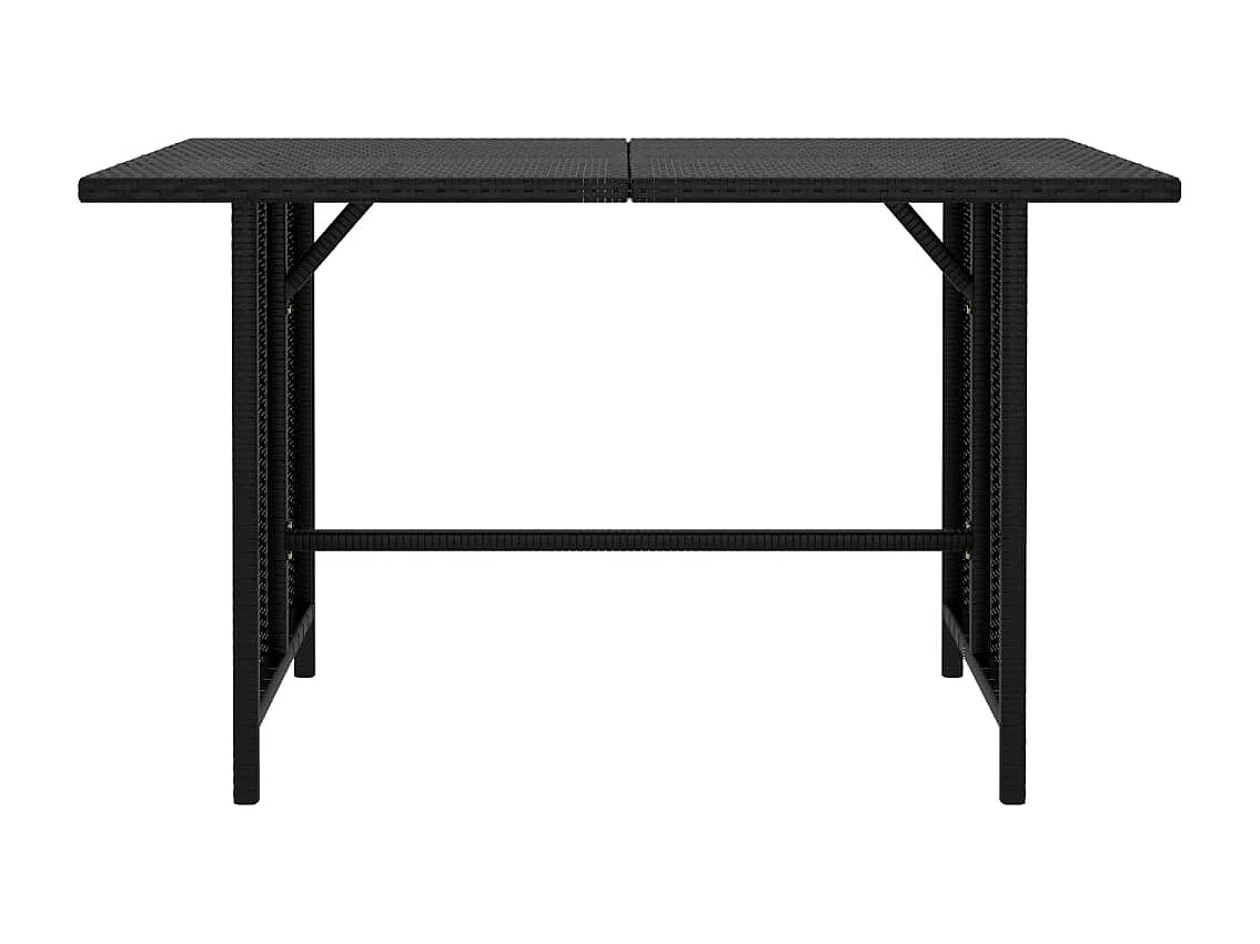 Table à manger de jardin Noir 110x70x65 cm Résine tressée FR583103
