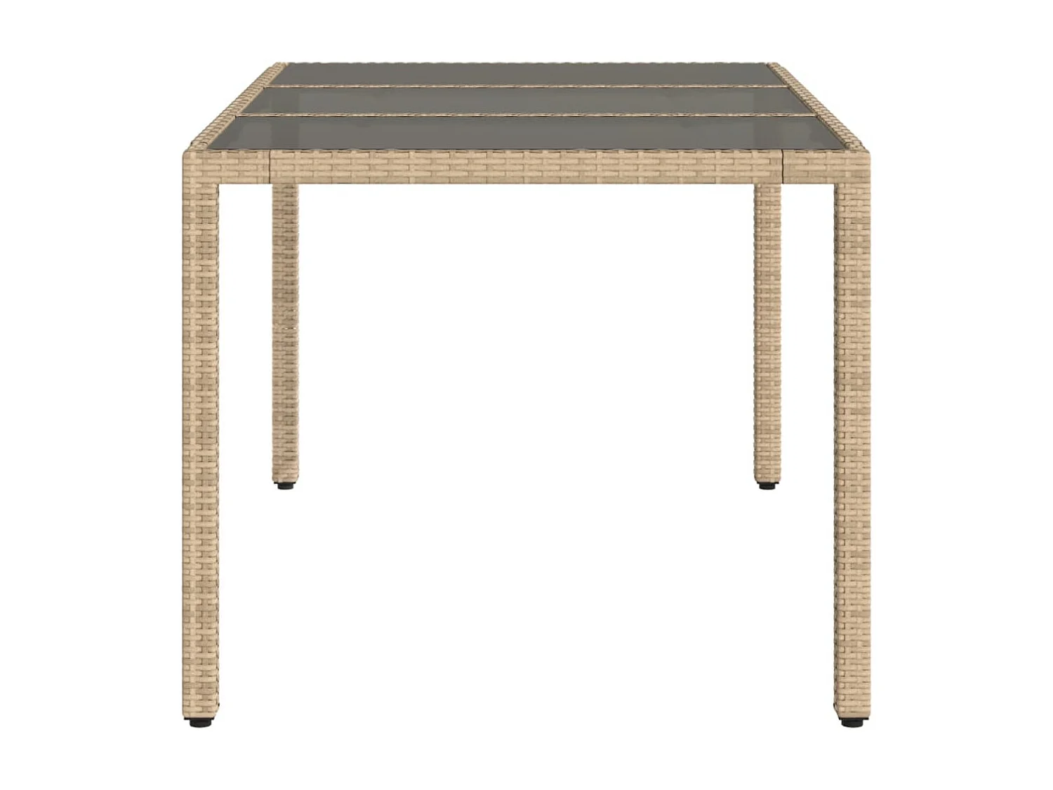 Table de jardin avec dessus en verre beige résine tressée FR762527