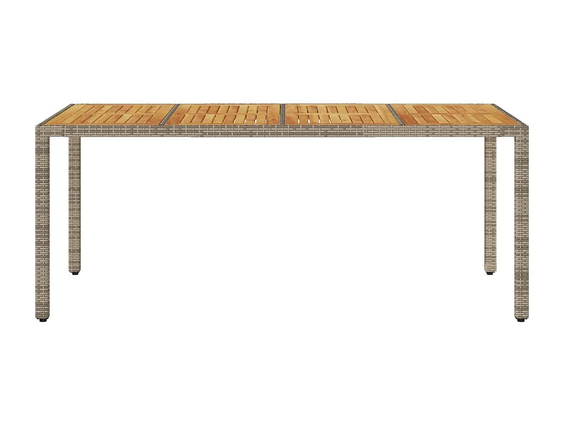 Table de jardin et dessus en bois d'acacia gris résine tressée FR399441