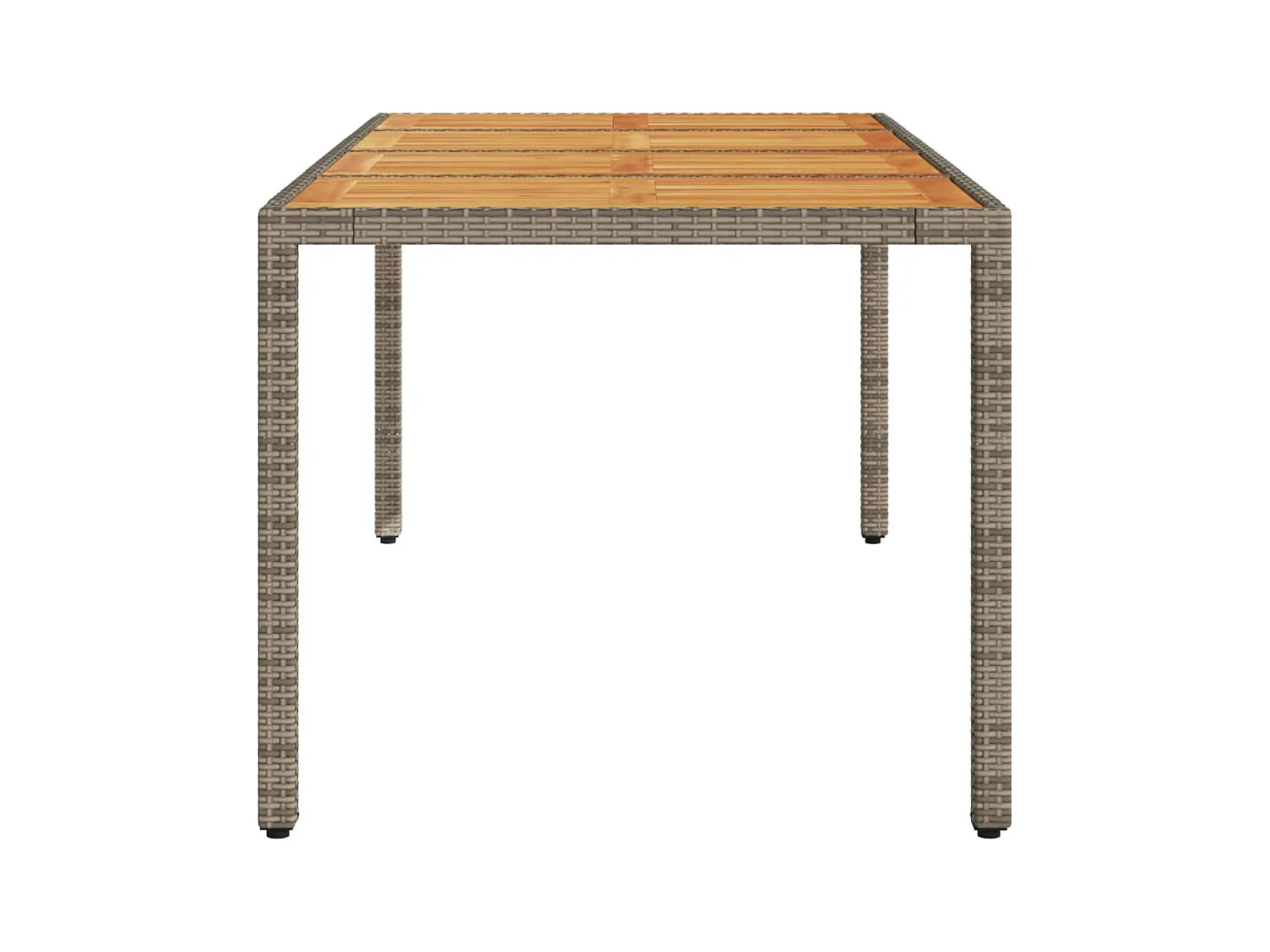 Table de jardin et dessus en bois d'acacia gris résine tressée FR399441