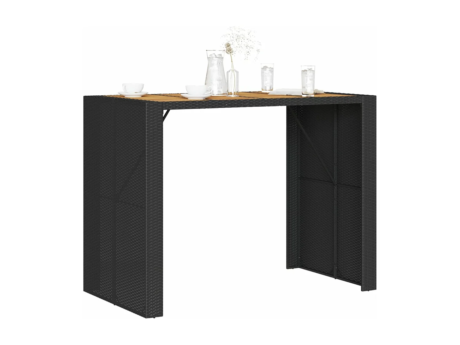 Table de jardin avec dessus en bois d'acacia noir 145x80x110 cm FR219166