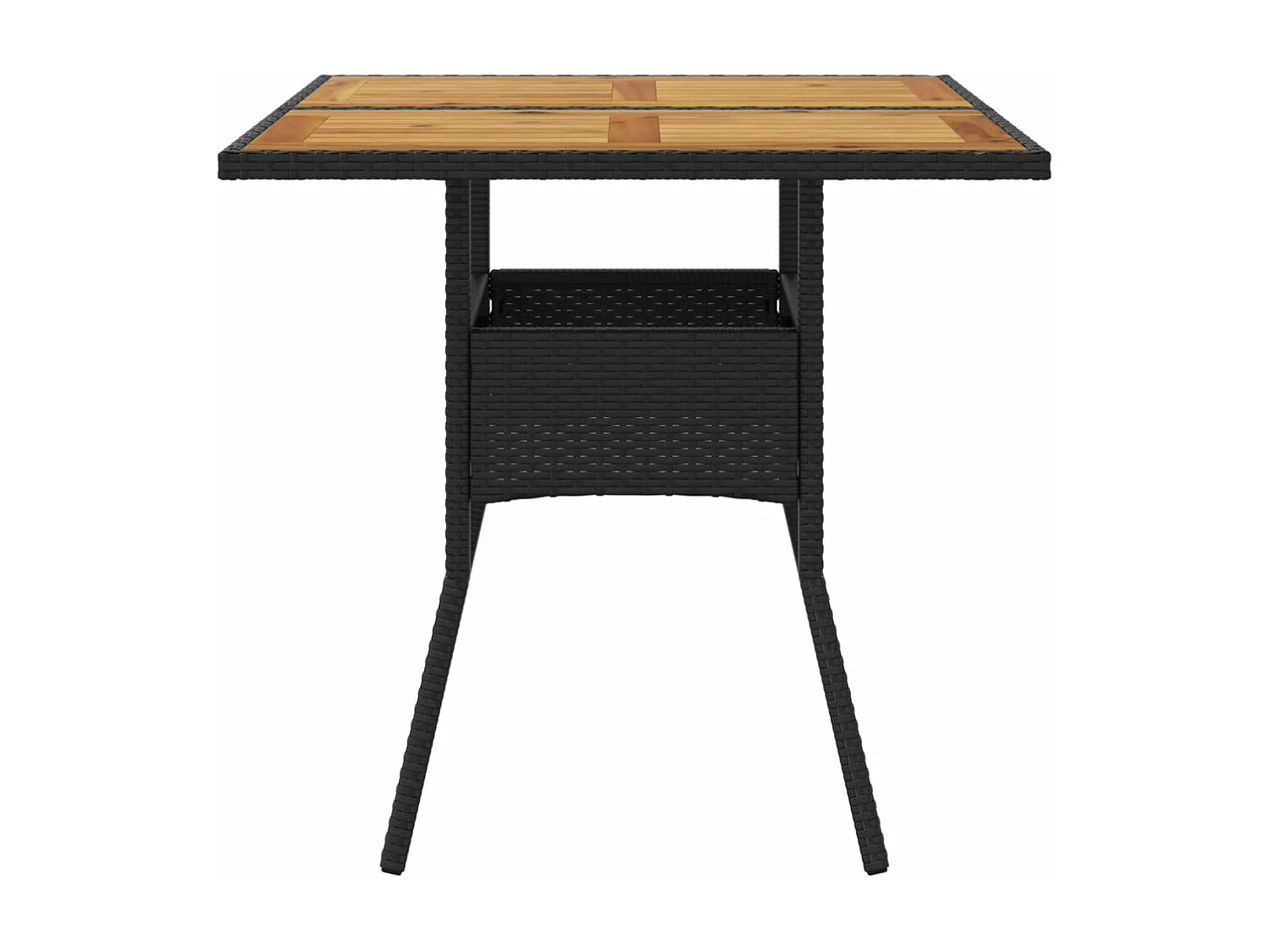 Table de jardin et dessus en bois d'acacia noir résine tressée FR364129