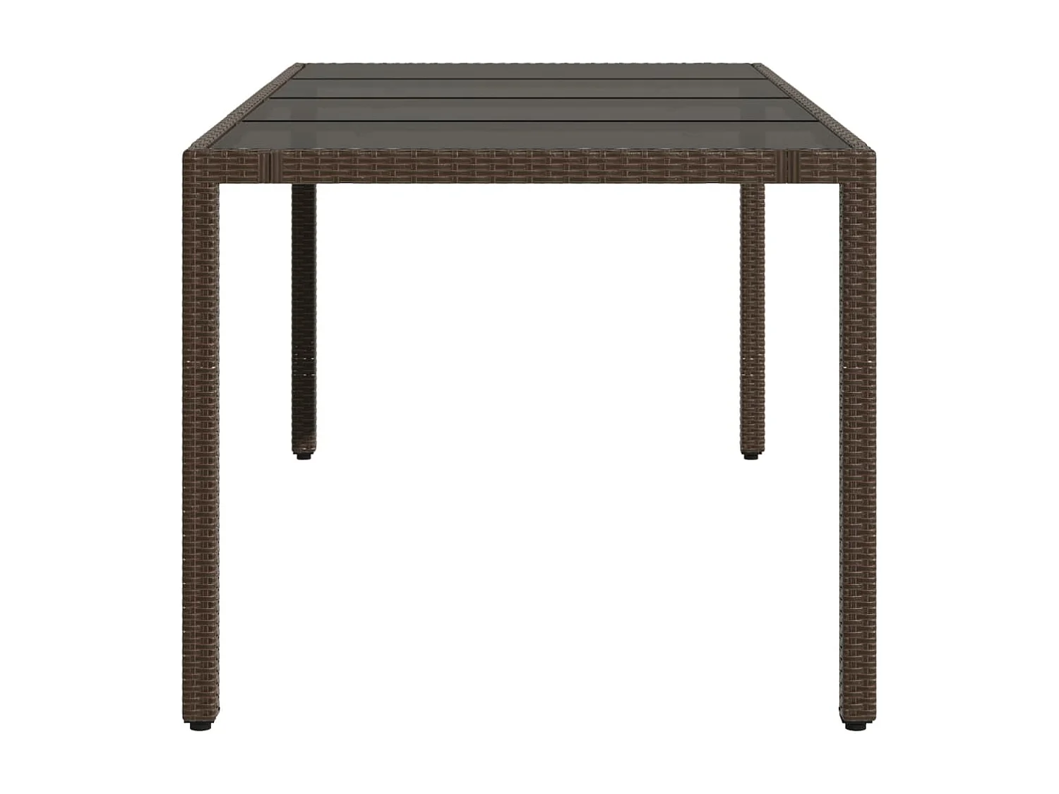 Mesa de jardín superficie de vidrio ratán PE marrón 190x90x75cm ES515807