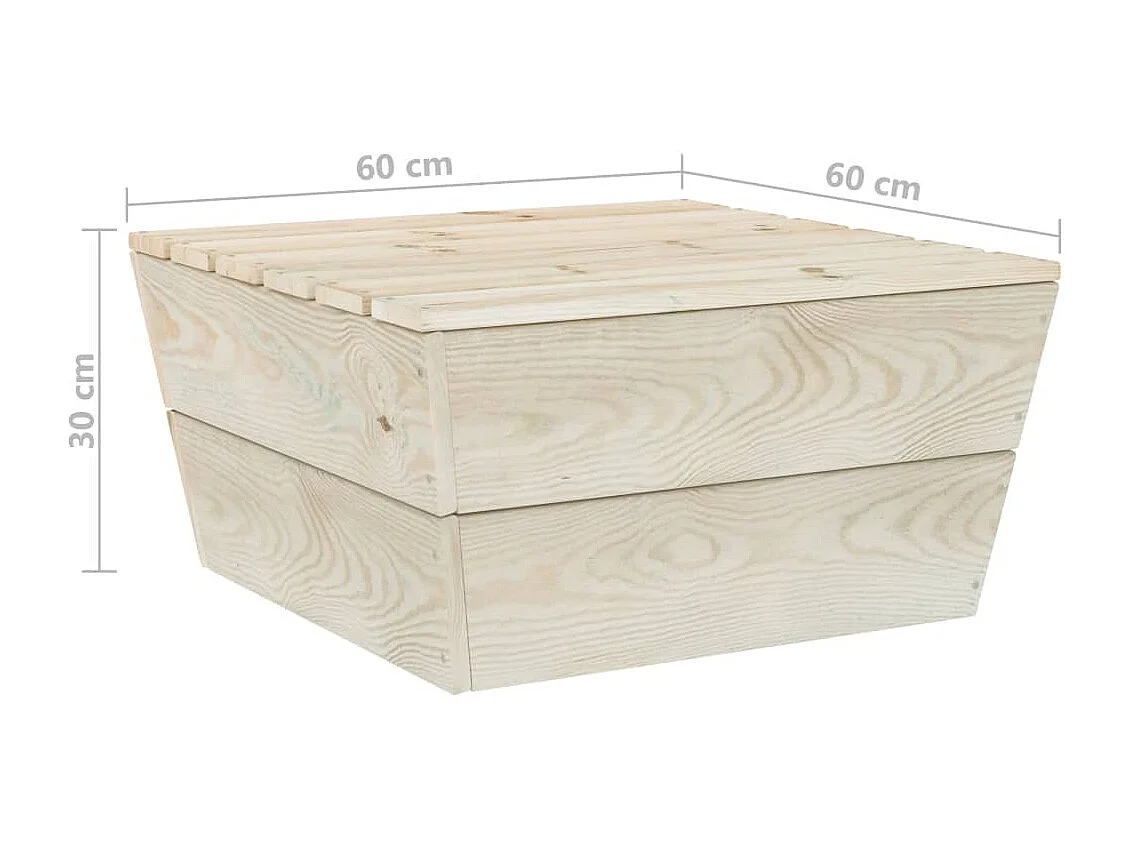 Table de jardin 60x60x30 cm Bois d'épicéa imprégné FR691166