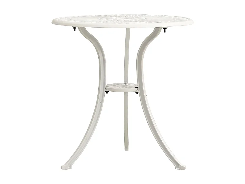 Table de jardin Blanc 62x62x65 cm Aluminium coulé FR228743