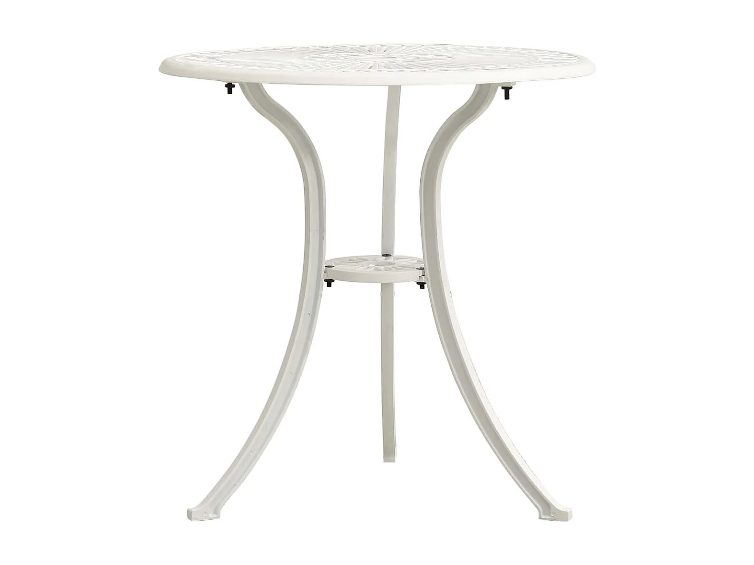Table de jardin Blanc 62x62x65 cm Aluminium coulé FR228743