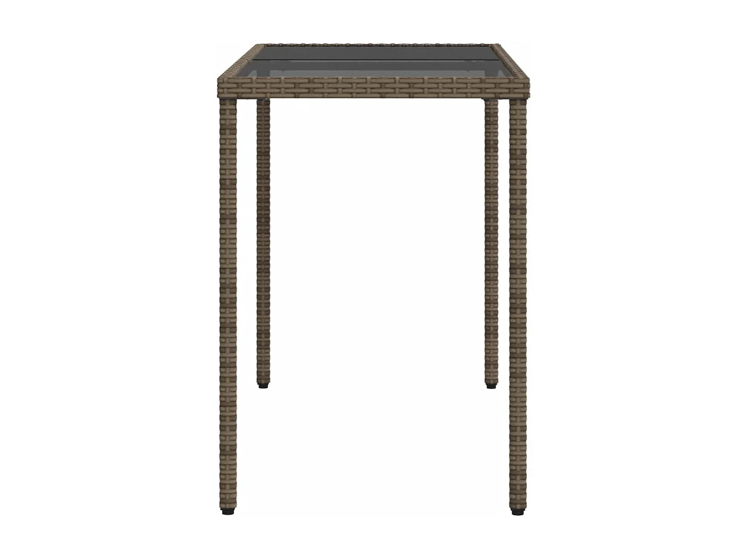 Tuintafel met glazen blad 115x54x74 cm poly rattan grijs BE964070