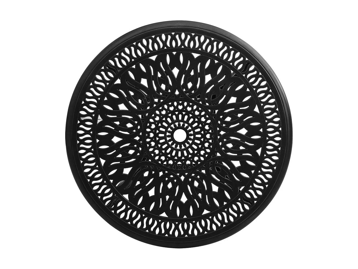 Table de jardin Noir 90x90x74 cm Aluminium coulé FR284013