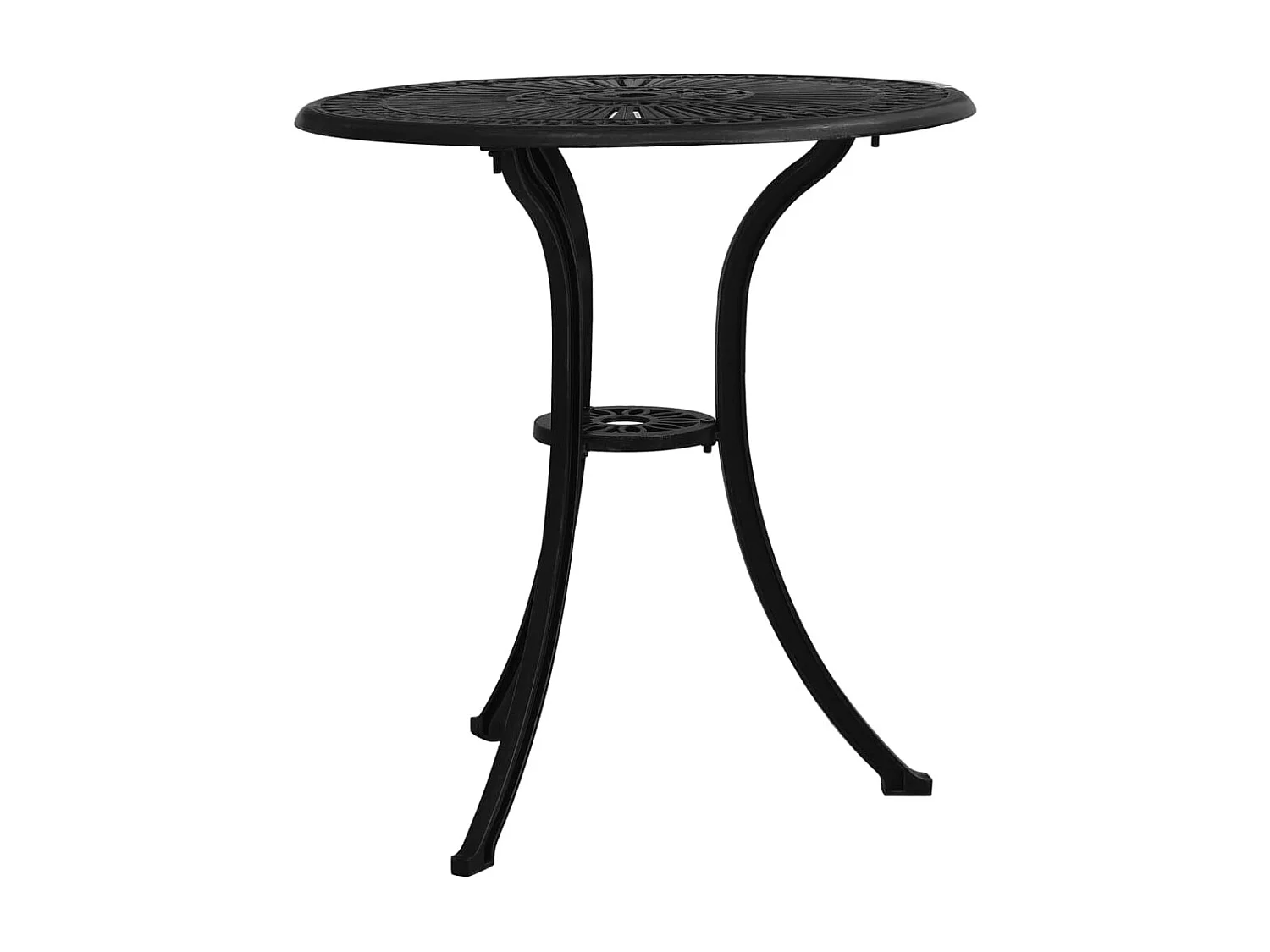 Mesa de jardín aluminio fundido negro 62x62x65 cm ES992560
