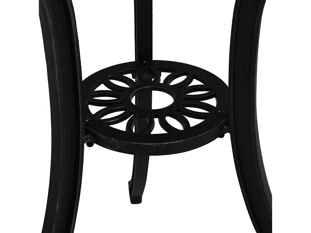 Mesa de jardín aluminio fundido negro 62x62x65 cm ES992560