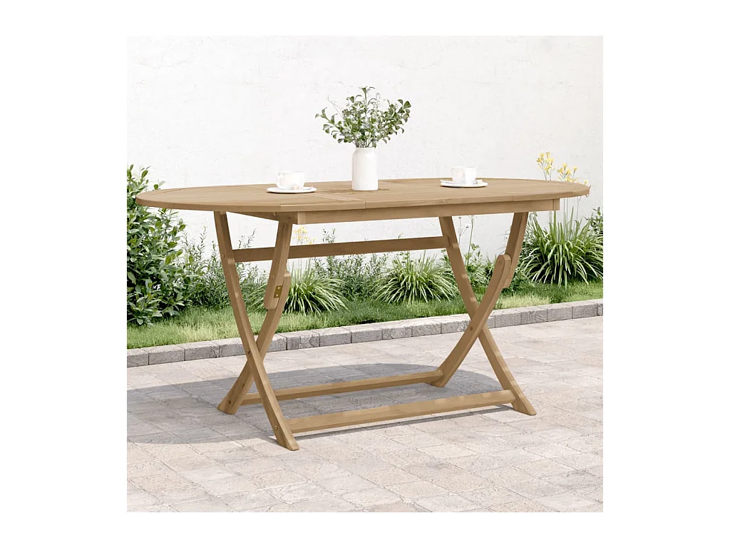 Table pliable de jardin 160x85x75 cm bois d'acacia solide FR600812