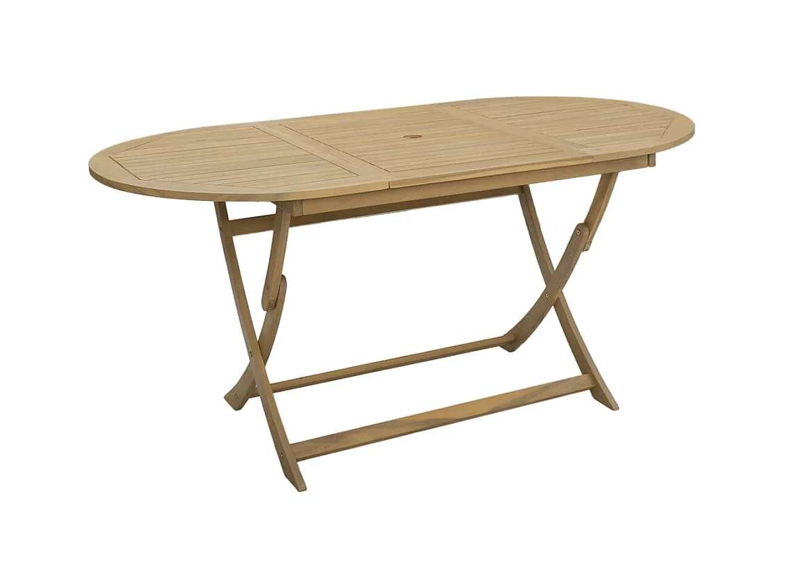 Table pliable de jardin 160x85x75 cm bois d'acacia solide FR600812