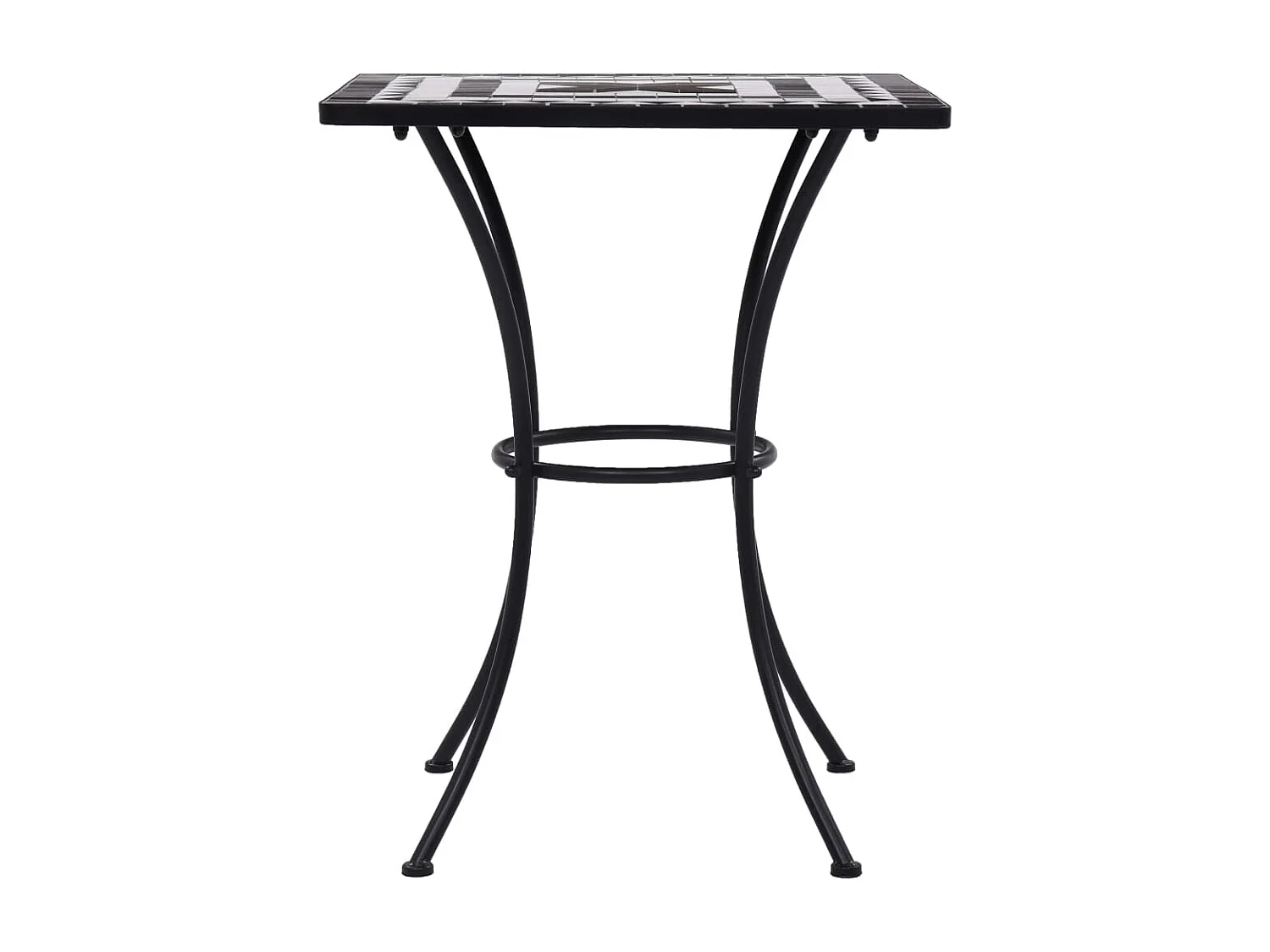 Table de bistro mosaïque Noir et blanc 60 cm Céramique FR863799