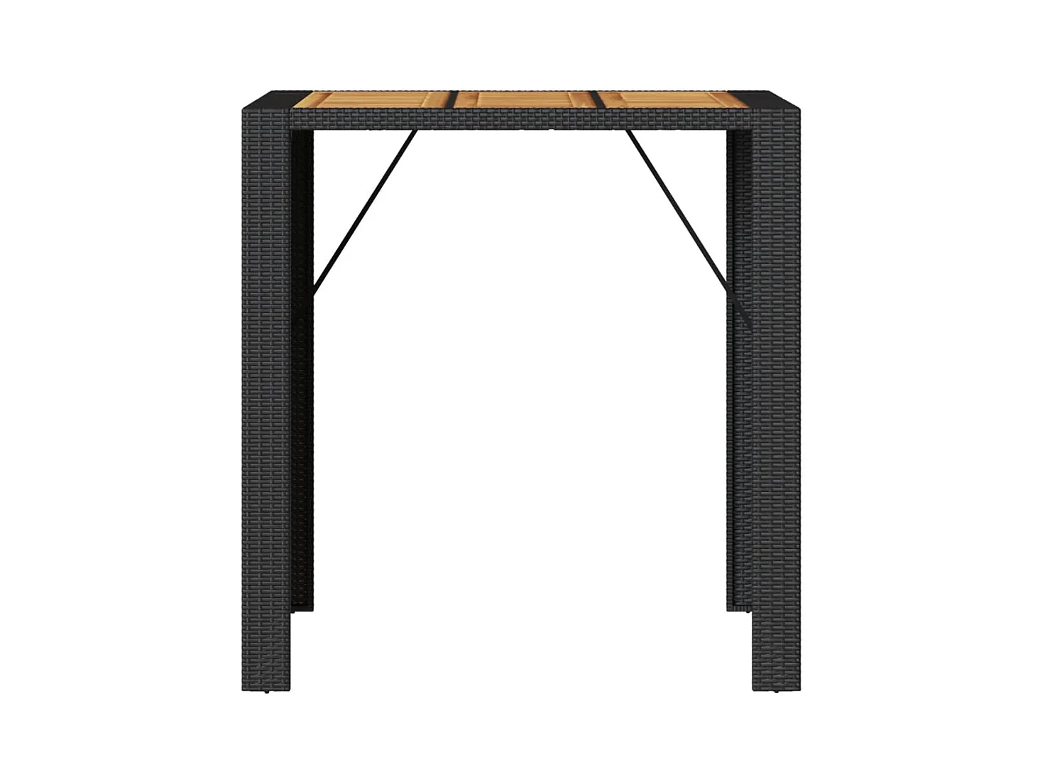 Table de jardin et dessus en bois d'acacia noir résine tressée FR381361