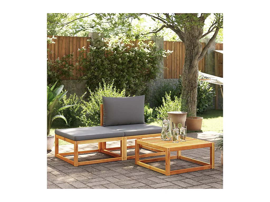Table de jardin 65x65x29 cm bois massif d'acacia FR455511