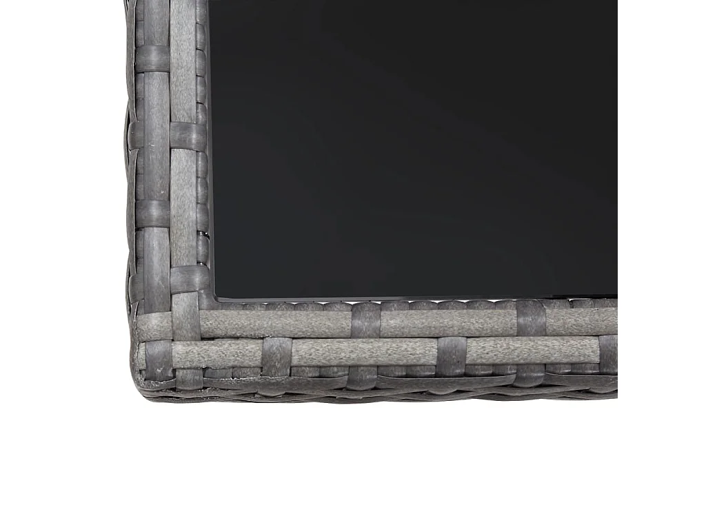 Mesa de jardín ratán sintético gris 80x80x74 cm ES876587