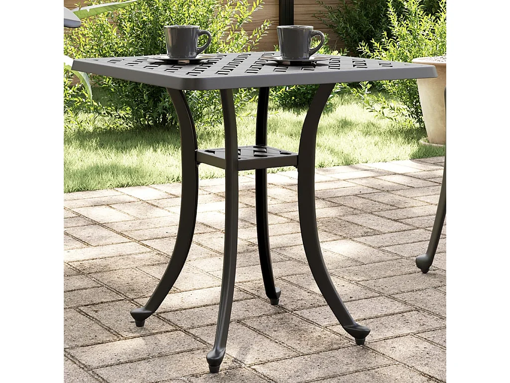 Table de jardin noir 53x53x53 cm aluminium coulé FR168836