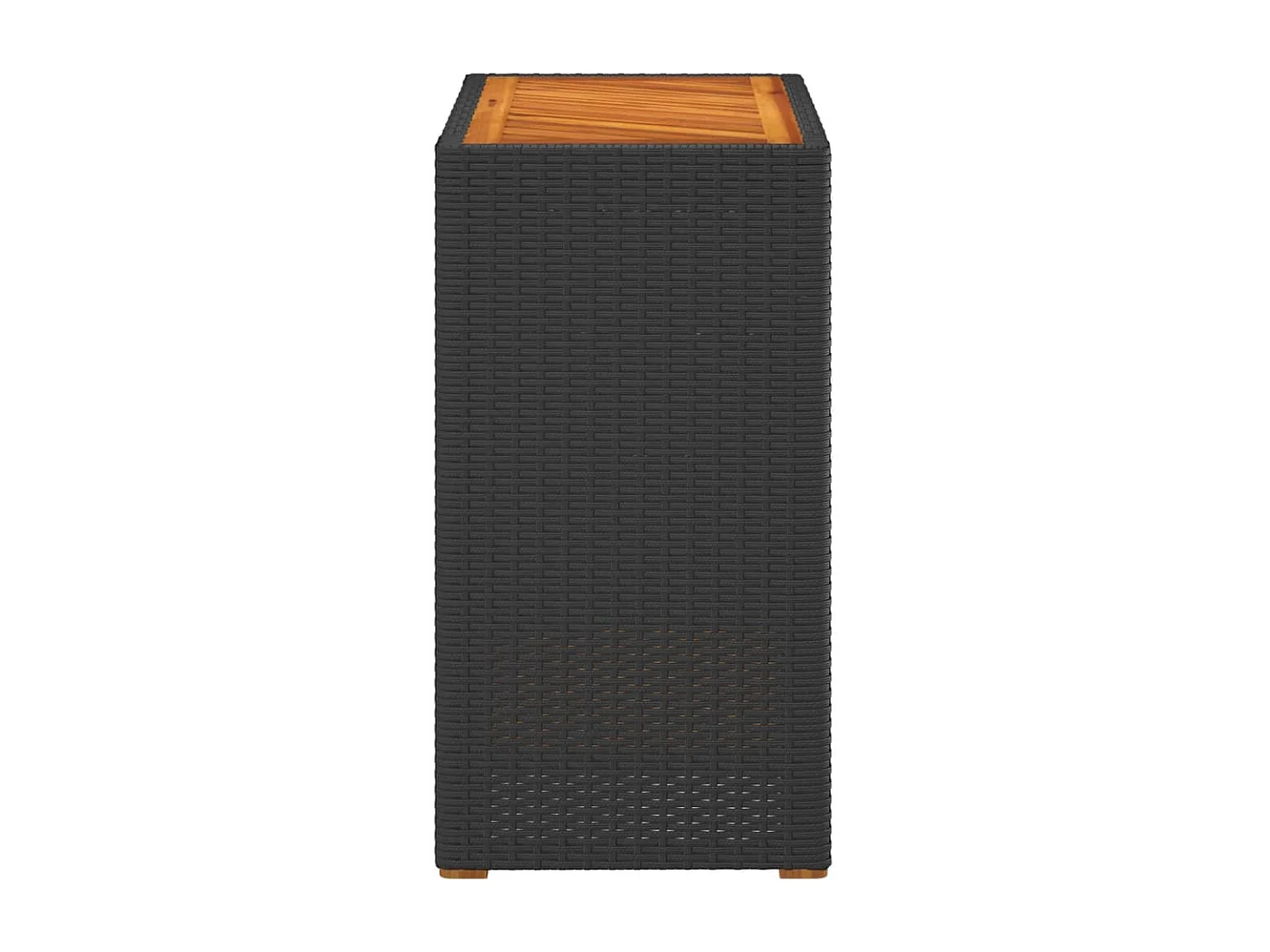 Table d'appoint de jardin dessus en bois noir 60x40x75 cm FR671336