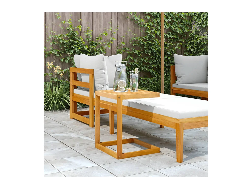Table en forme de C 42x40x50 cm bois massif d'acacia FR829053