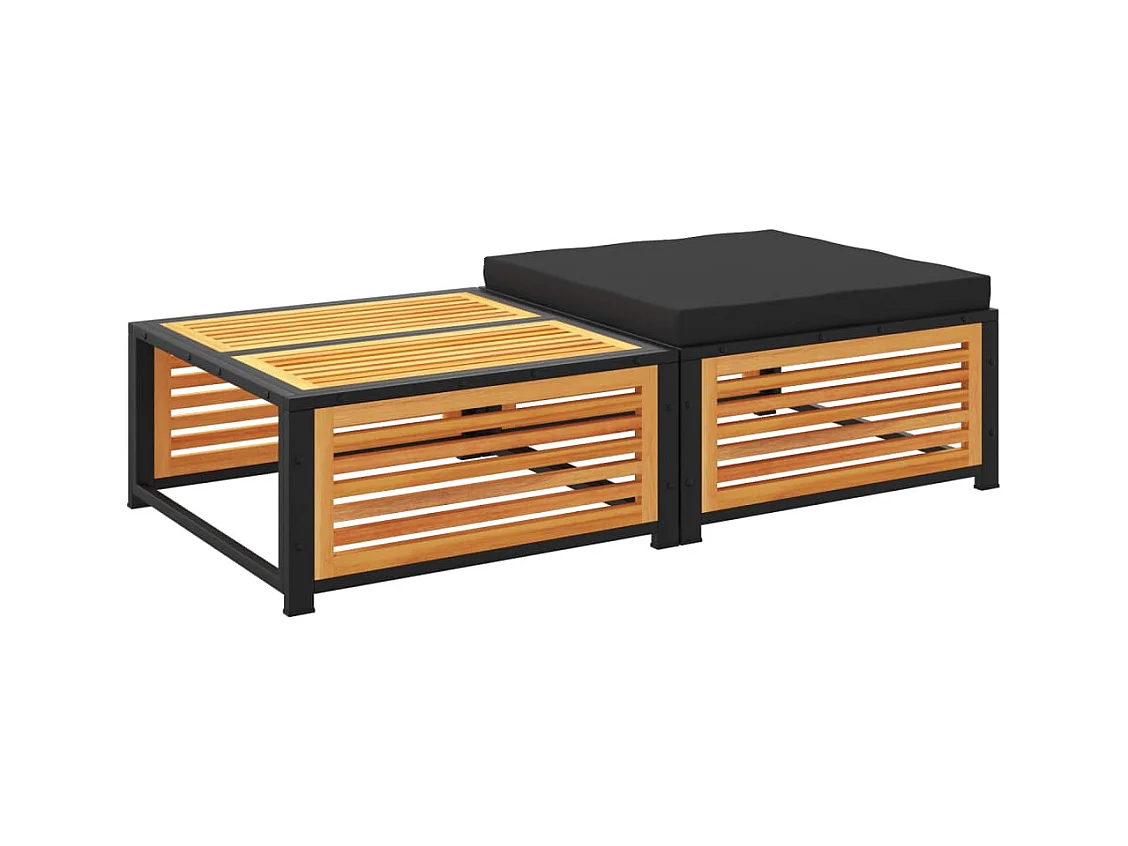 Table de jardin avec tabouret bois d'acacia massif FR659945