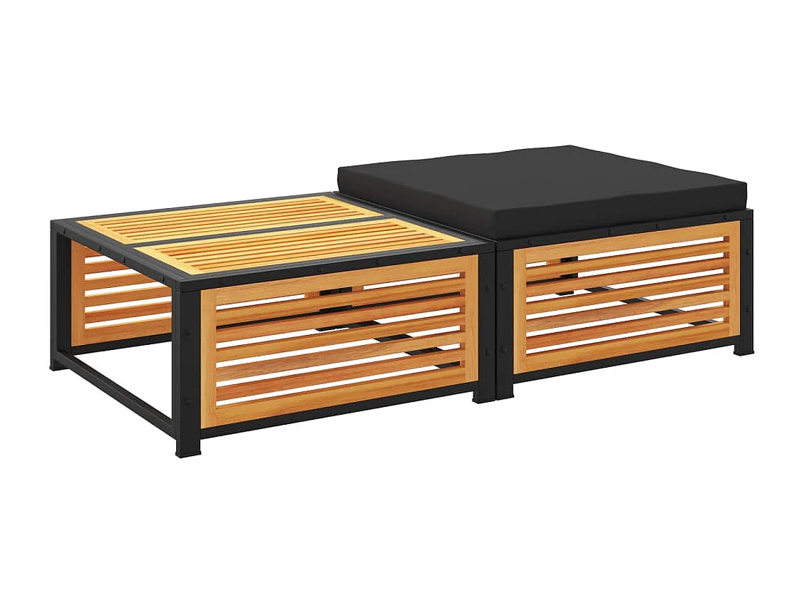 Table de jardin avec tabouret bois d'acacia massif FR659945