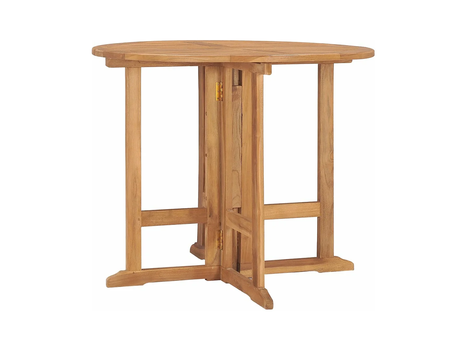 Table à dîner pliable de jardin Ø90x75 cm Bois de teck solide FR670863