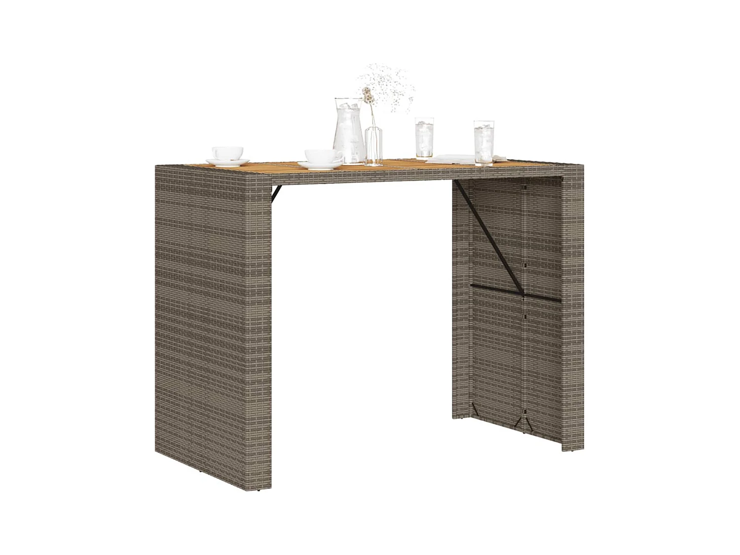 Table de jardin avec dessus en bois d'acacia gris 145x80x110 cm FR146236
