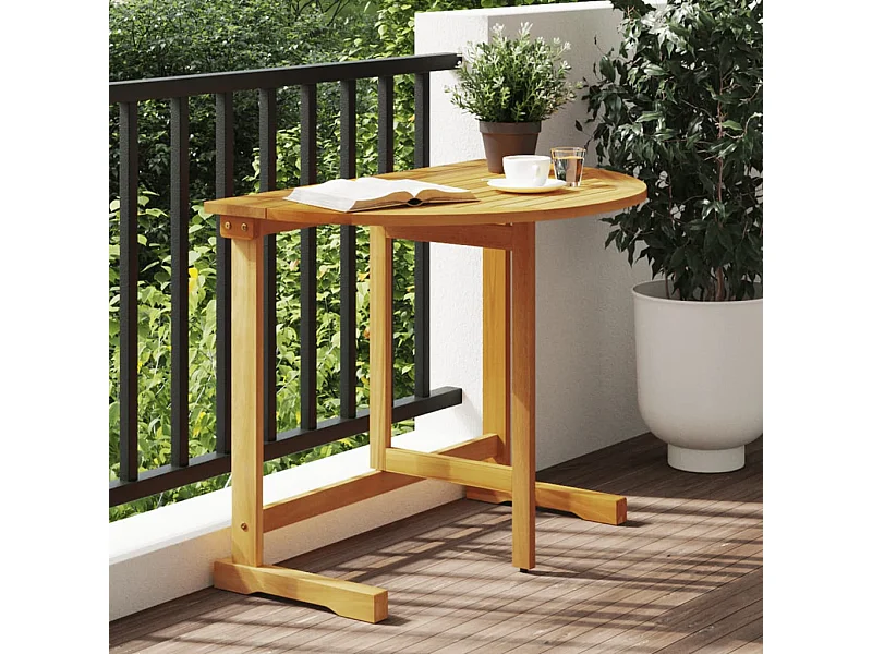 Mesa de balcón plegable madera maciza de acacia 90x60x72 cm ES976786
