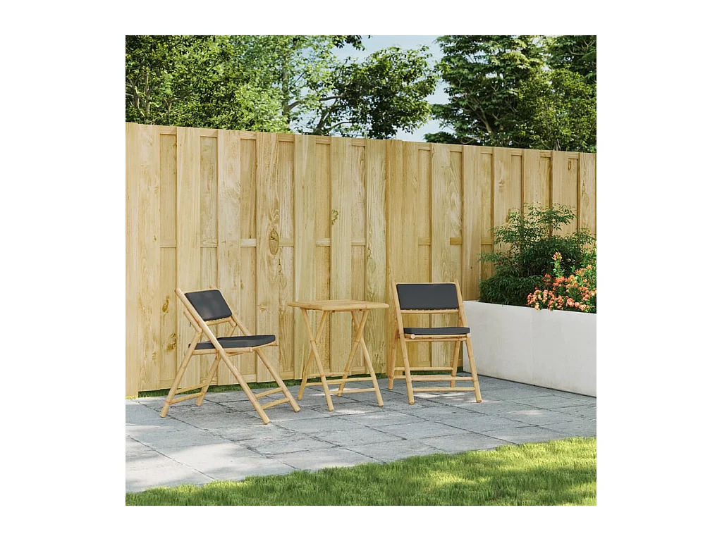 Table de jardin pliable 55x55x75 cm bambou FR363117
